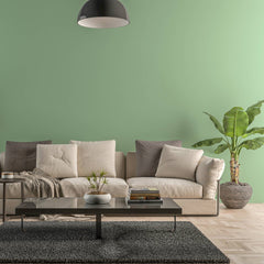 Bild eines Wohnzimmers mit gestrichener Wand in Yellowchair Kreidefarbe Nr. 121