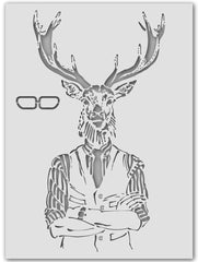 Schablone - Hipster-Hirsch