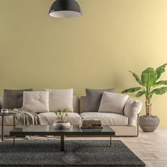 Bild eines Wohnzimmers mit gestrichener Wand in Yellowchair Kreidefarbe Nr. 172