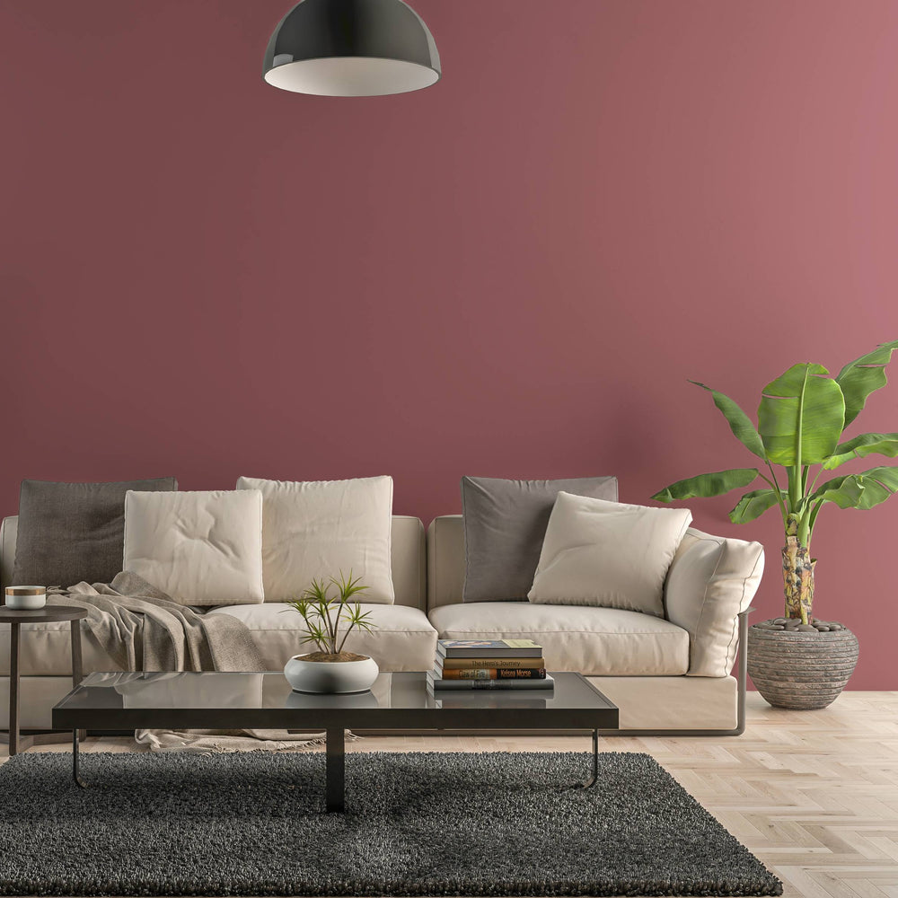 Bild eines Wohnzimmers mit gestrichener Wand in Yellowchair Kreidefarbe Nr. 245