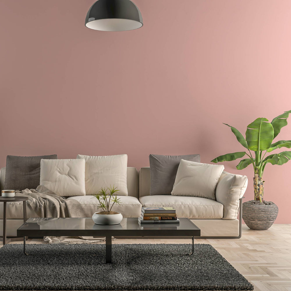 Bild eines Wohnzimmers mit gestrichener Wand in Yellowchair Kreidefarbe Nr. 73