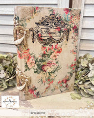 Jardin Fleurie Decoupage Papier auf einem Buchdeckel