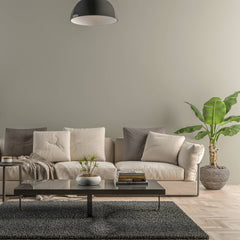 Bild eines Wohnzimmers mit gestrichener Wand in Yellowchair Kreidefarbe Marisa Grey