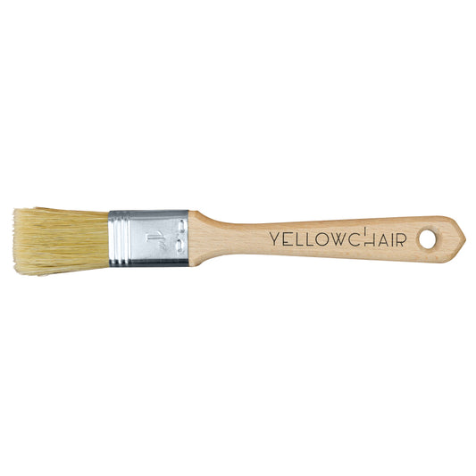 Paint brush 1 inch with natural wood handle, light China bristles