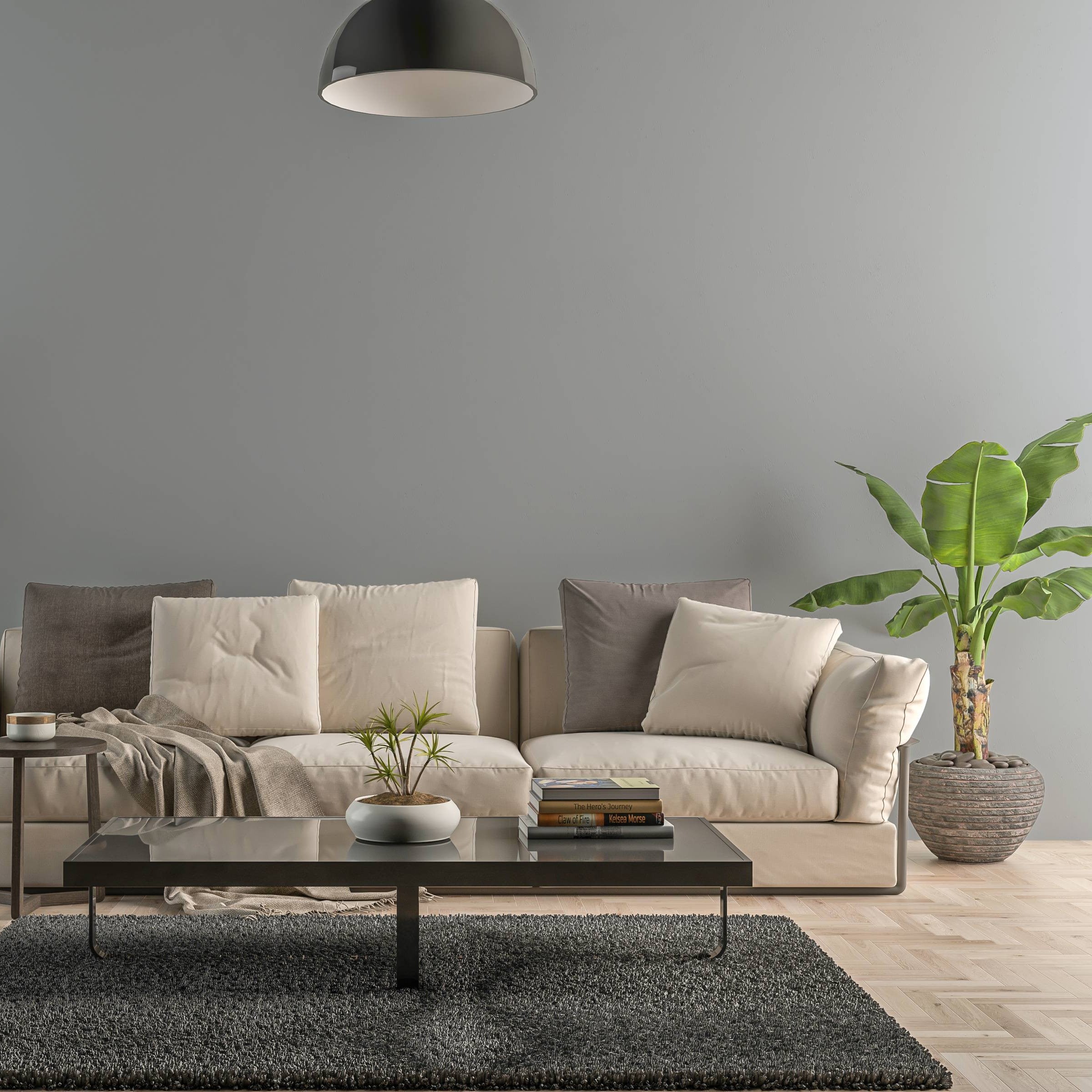 Bild eines Wohnzimmers mit gestrichener Wand in Yellowchair Kreidefarbe Nr. 113