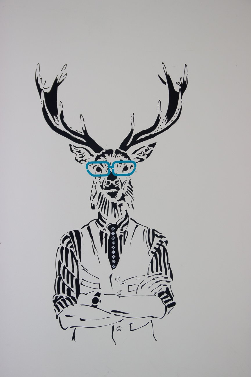 Schablone - Hipster-Hirsch