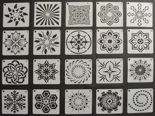 Set kleine Schablonen - Fliesendesign in 20 und 16 Motiven
