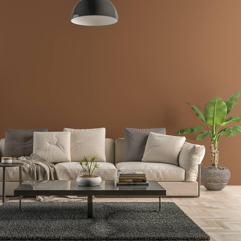 Bild eines Wohnzimmers mit gestrichener Wand in Yellowchair Kreidefarbe Nr. 272