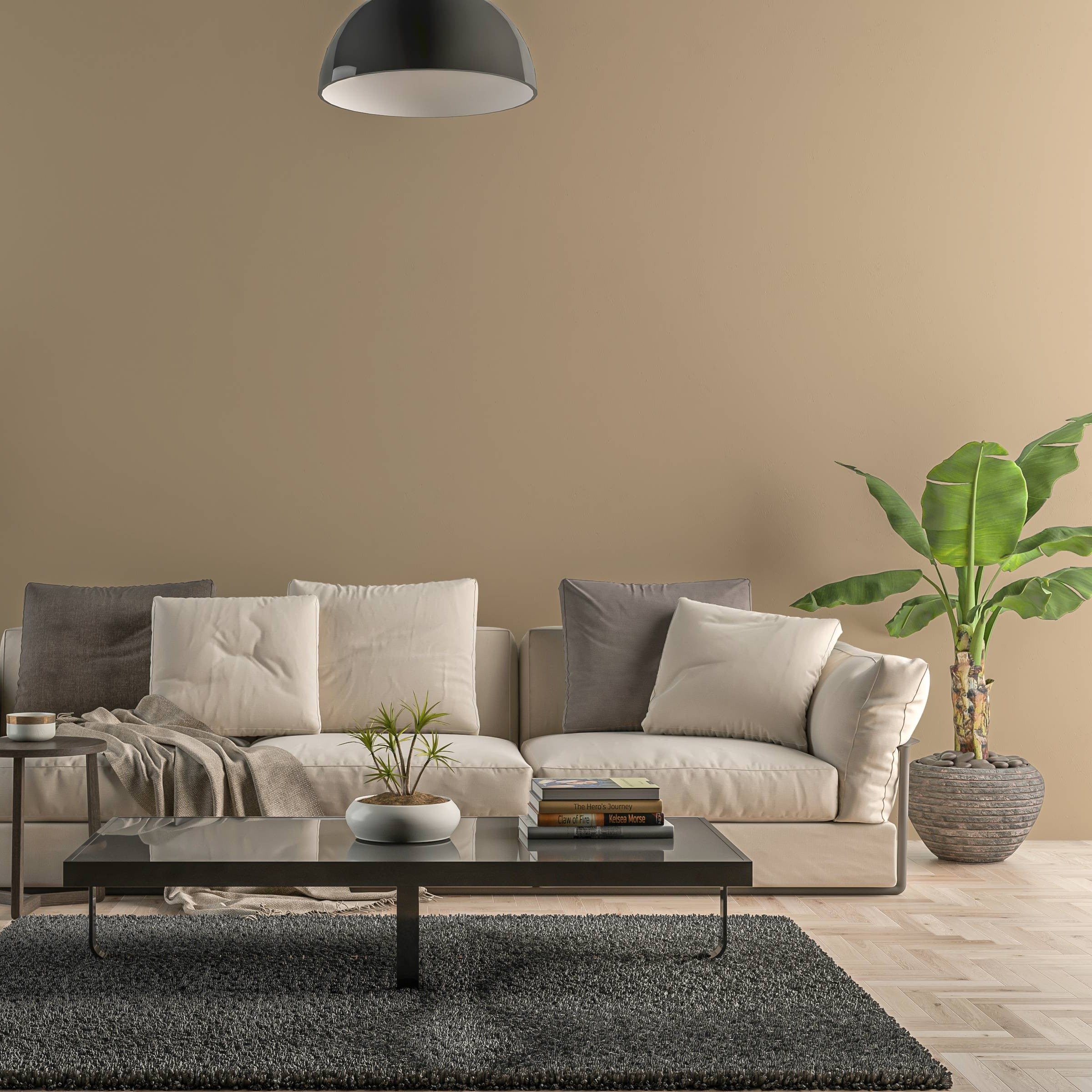 Bild eines Wohnzimmers mit gestrichener Wand in Yellowchair Kreidefarbe Nr. 314