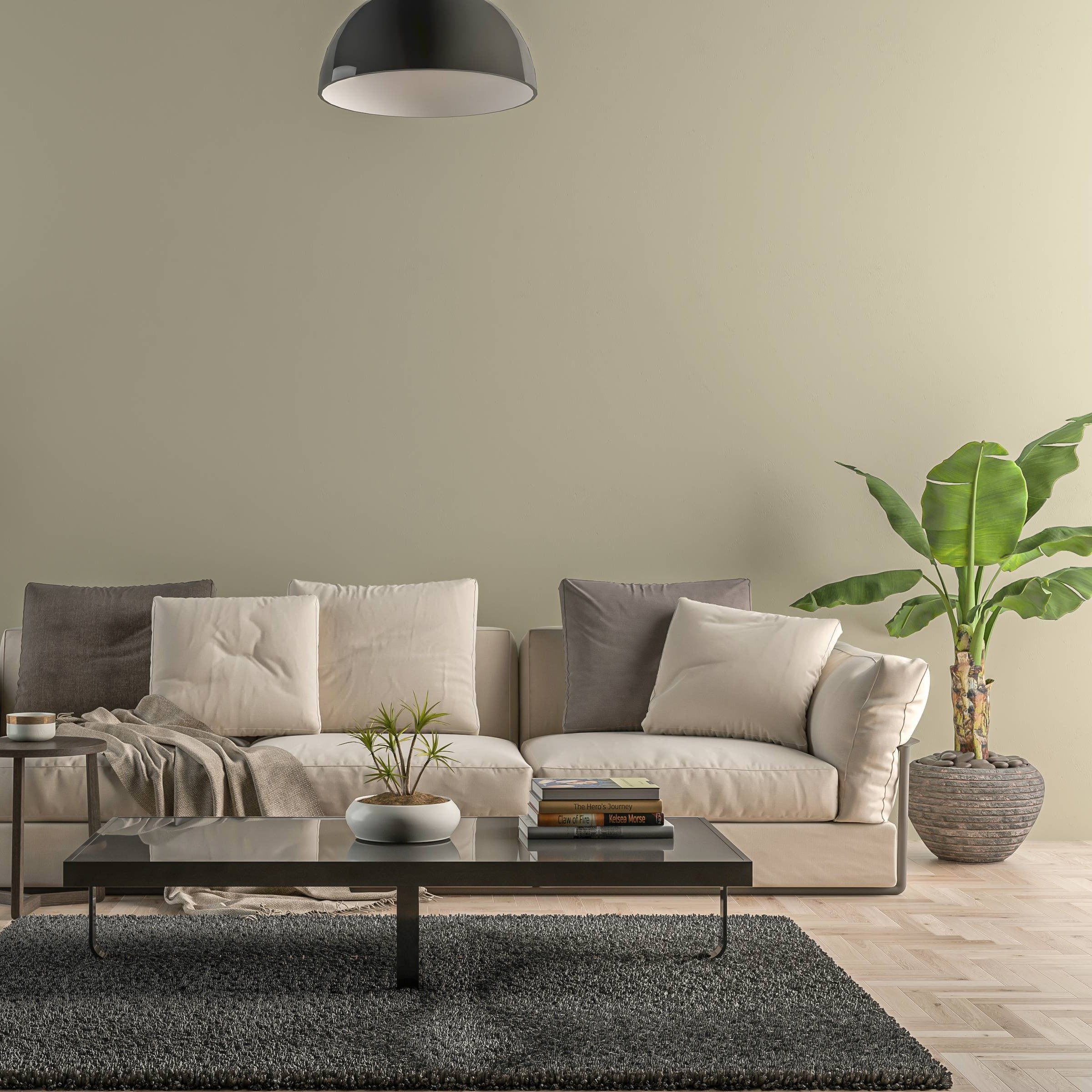 Bild eines Wohnzimmers mit gestrichener Wand in Yellowchair Kreidefarbe Nr. 333