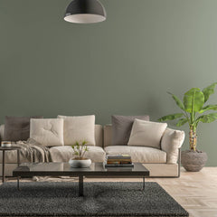 Bild eines Wohnzimmers mit gestrichener Wand in Yellowchair Kreidefarbe Nr. 368G