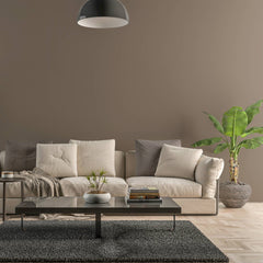 Bild eines Wohnzimmers mit gestrichener Wand in Yellowchair Kreidefarbe Nr. 388E