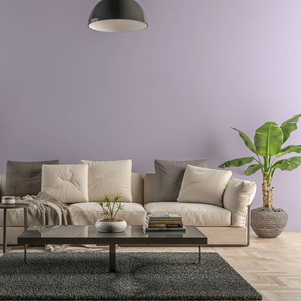 Bild eines Wohnzimmers mit gestrichener Wand in Yellowchair Kreidefarbe Nr. 61