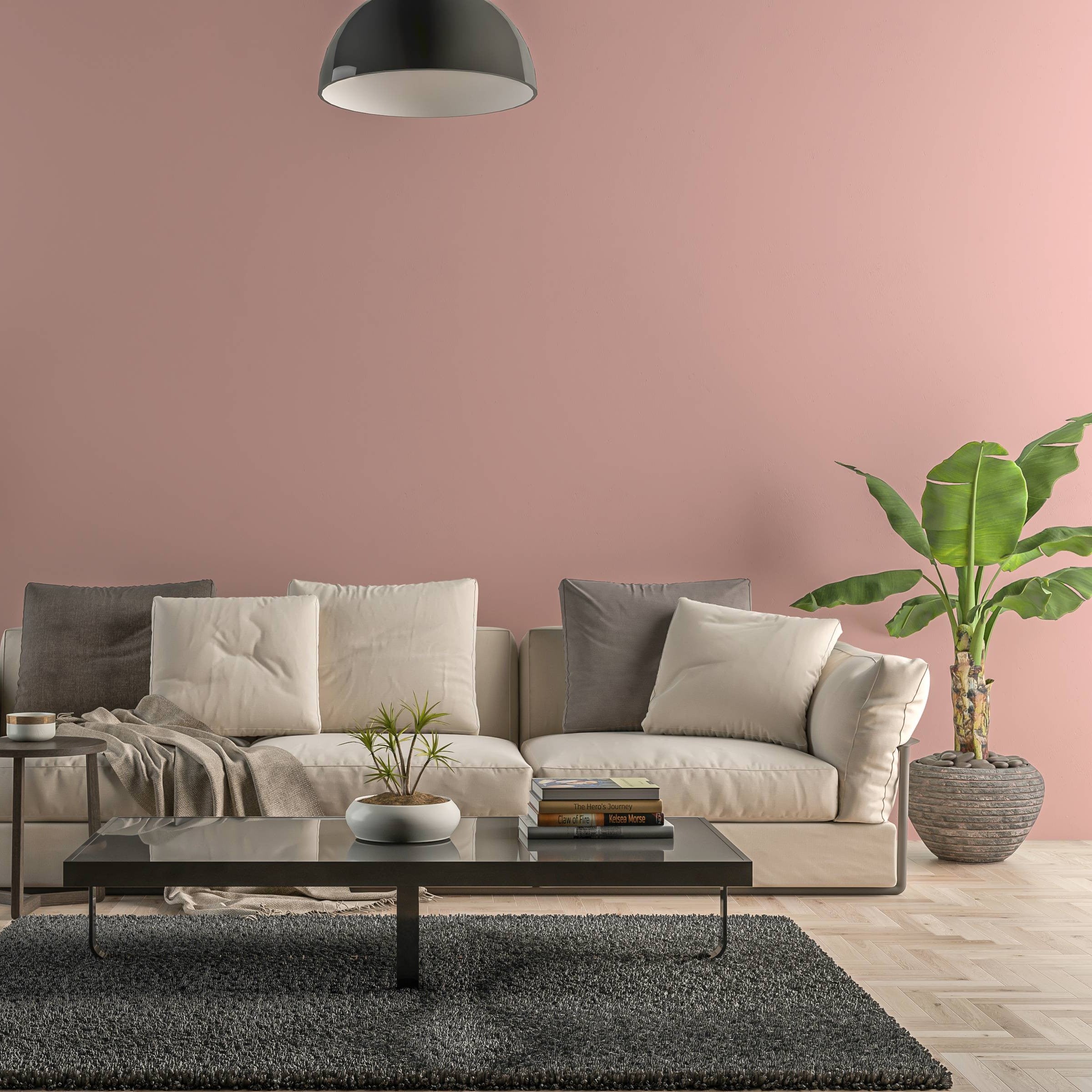 Bild eines Wohnzimmers mit gestrichener Wand in Yellowchair Kreidefarbe Nr. 73