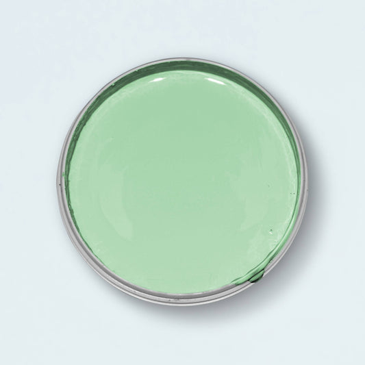 Kreidefarbe Salbeigrün - Blick in die geöffnete Yellowchair Kreidefarben Dose Nr 121