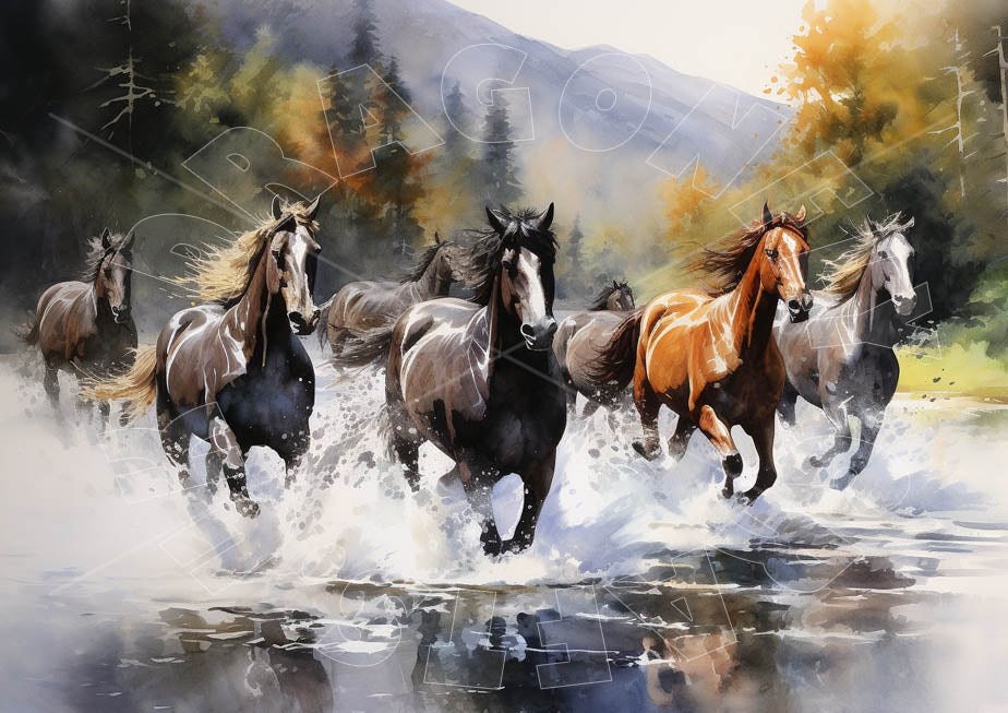 Galopping Horse Decoupage Papier