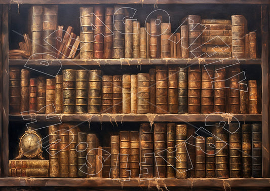 Grungy Bookshelves 2 – Reispapier 40g/m²