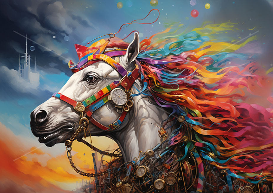 Rainbow Stallion Decoupage Papier