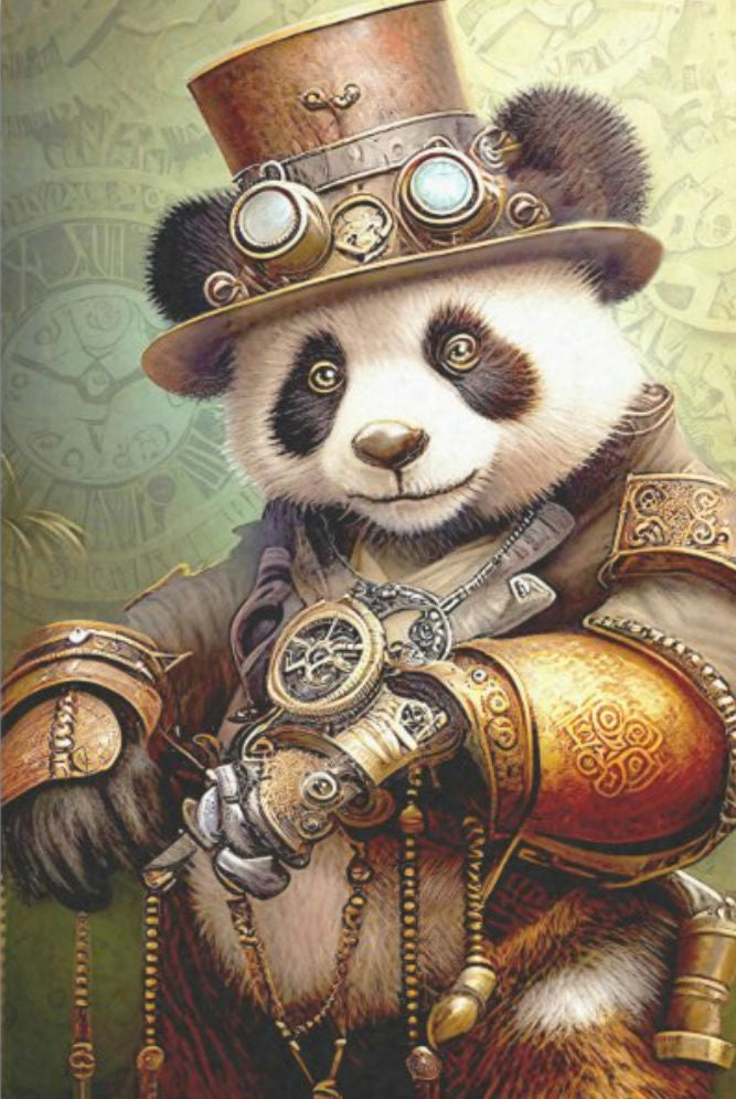 Steampunk Panda - Seidenpapier  Stärke 18 llb