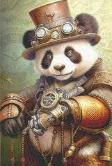 Steampunk Panda - Seidenpapier  Stärke 18 llb