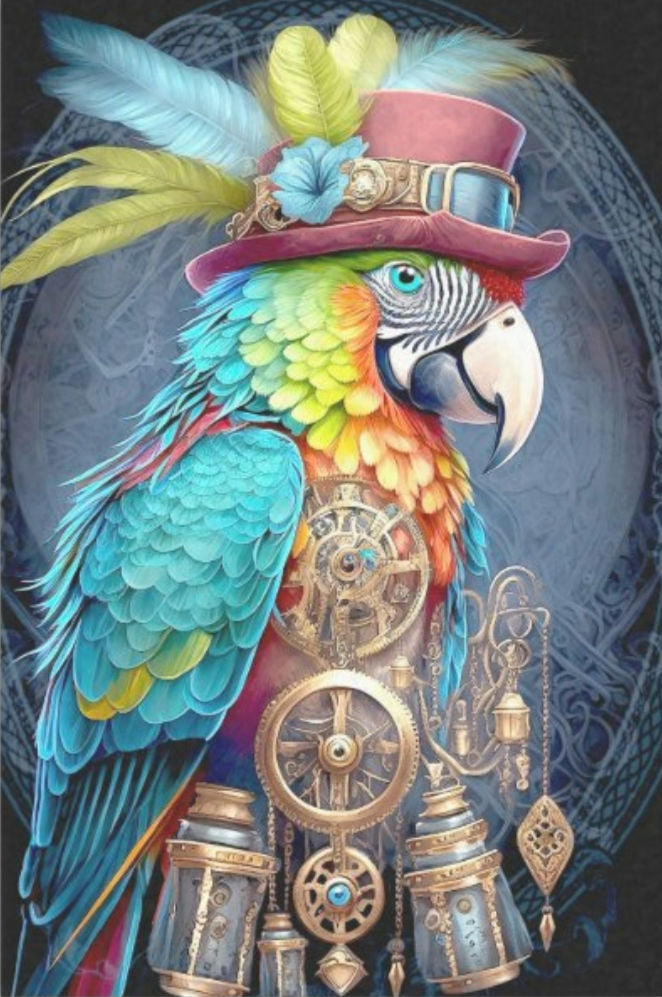 Steampunk Macaw 1 - Seidenpapier  Stärke 18 llb
