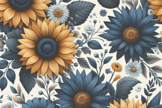 Blaue und Gelbe Sonnenblumen