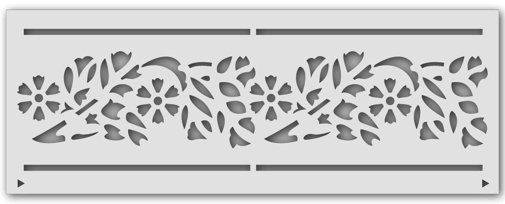 Pochoir Mural - Bordure - Floraison
