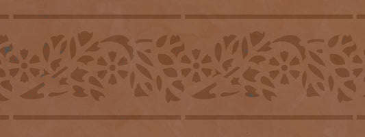 Pochoir Mural - Bordure - Floraison