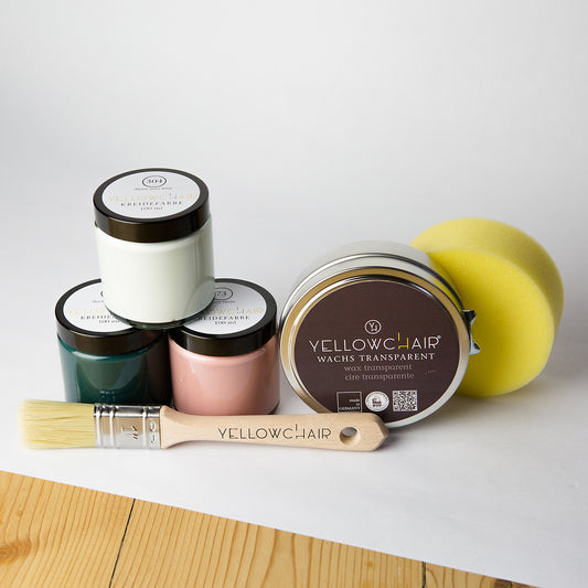 Starter set Maxi - with 3 test jars of chalk paint, brush, wax and sponge
